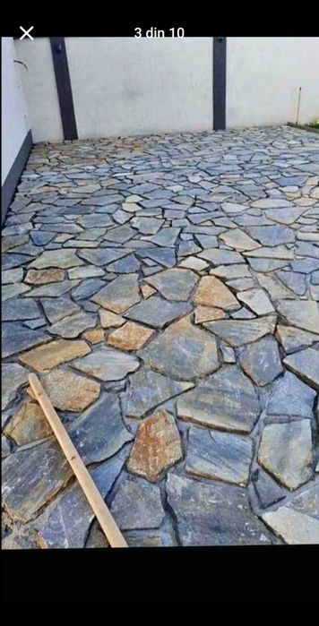 Piatră naturală de munte și plante ornamentale