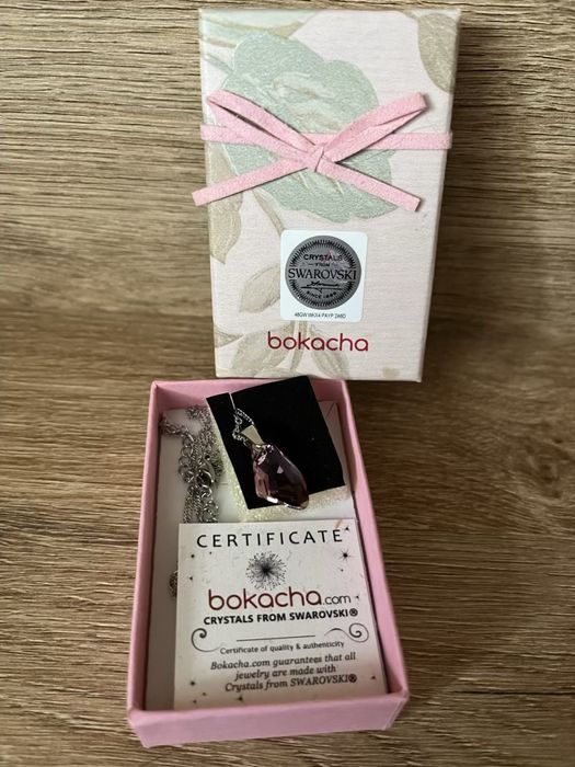 Колие с кристали Swarovski® GALACTIC 19мм Light Rose - Розов