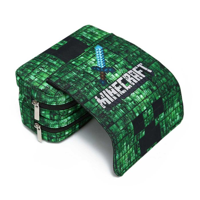 Penar neechipat Minecraft, 2 compartimente cu fermoar, Creeper