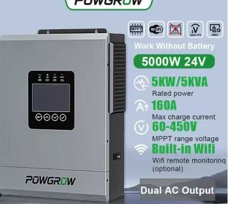 Invertor solar hibrid de 3,6KW, 5kw la 24V si 6,5kw/48V
