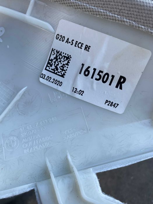 stalp A interior dreapta Bmw seria 3 G20 - G21 cod 7433240