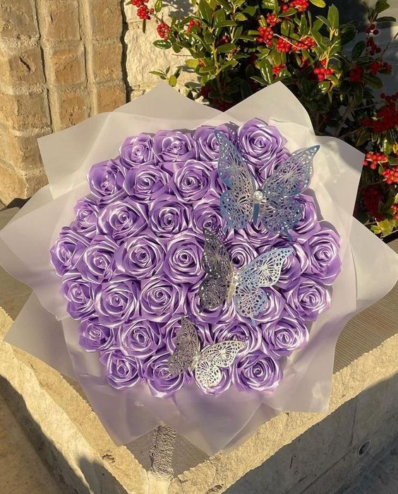 Букет от вечни сатенени рози за всеки повод/празник