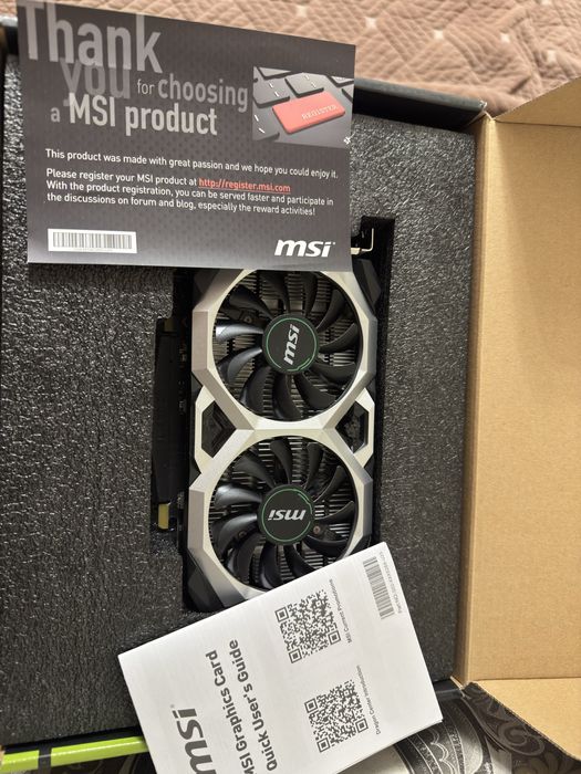 Видеокарта MSI GeForce GTX 1650 Ventus XS OC 4GB (Коробка)