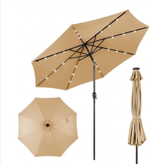 Чадър Градински чупещо рамо 25 диода солар