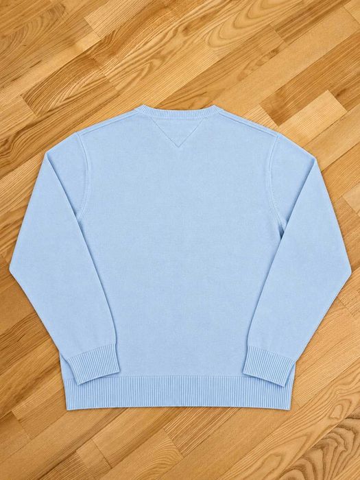 Pulover Tommy Hilfiger bărbați din bumbac Premium Cotton, albastru deschis, Mărimea XL