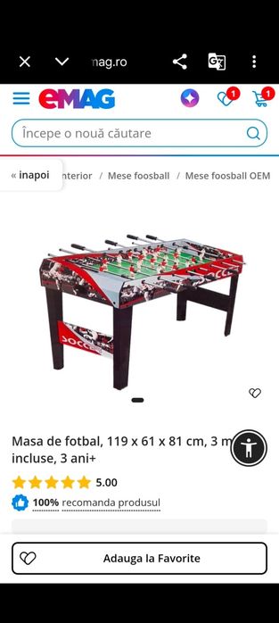 Masă fotbal de masă (Foosball)