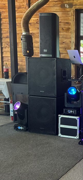Sistem sunet activ ( boxe active )  : 2 boxe solton aart 88a +4 subwooferi fun generation 15 inch + procesor sunet  digital das electronics 26