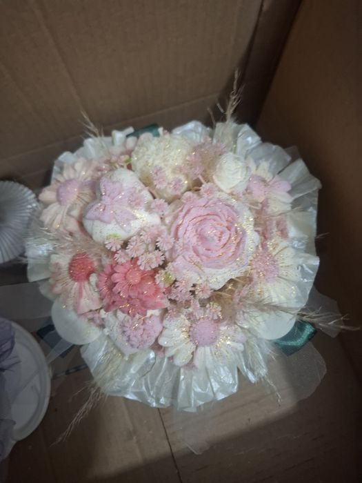 Buchet flori decorativ din ceara de soia, parfumate