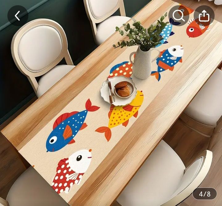 Цветен морски тишлайфер Ярка Тъкан, Празнична Покривка за Маса