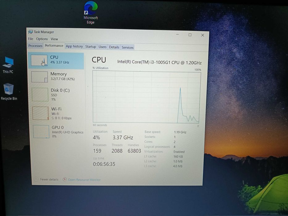 Laptop HP I3-1005G1, 8Gb DDR4, 512Gb M.2 NVMe