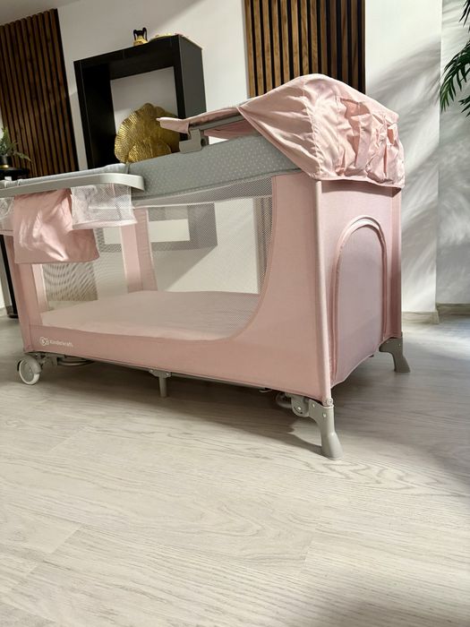 Patut pliabil kinderkraft + saltea CADOU