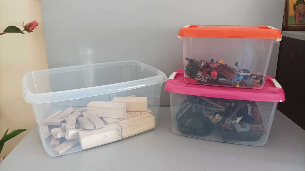 Пластмасова прозрачна кутия за съхранение на храна, играчки, лего