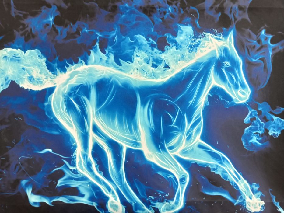 Картина огненная лошадь