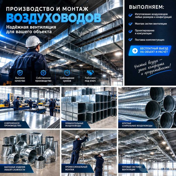 Производство: Воздуховоды. Фасонка. Зонты. Лазерная резка