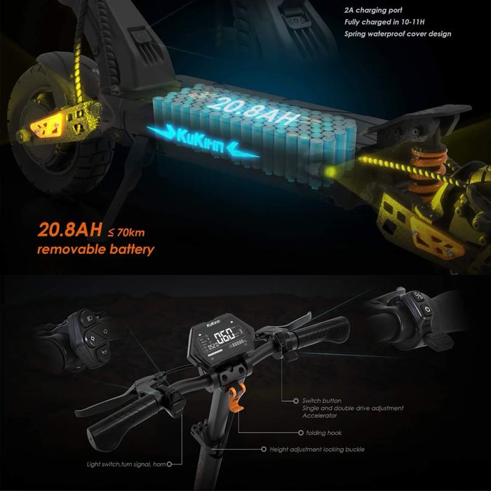 НОВО! KuKirin G2 Master Електрическа Тротинетка  Скутер 2х1000W/52V 20.8ah