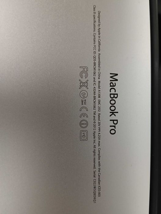 Vand Laptop MacBook Pro Retina 15.4" Mid 2012 la CUTIE