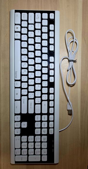 Hama "Covo" waterproof keyboard in a white and black design
