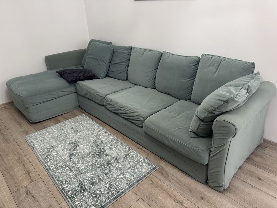 Canapea Ikea, 3 locuri + șezlong (chaise-longue)