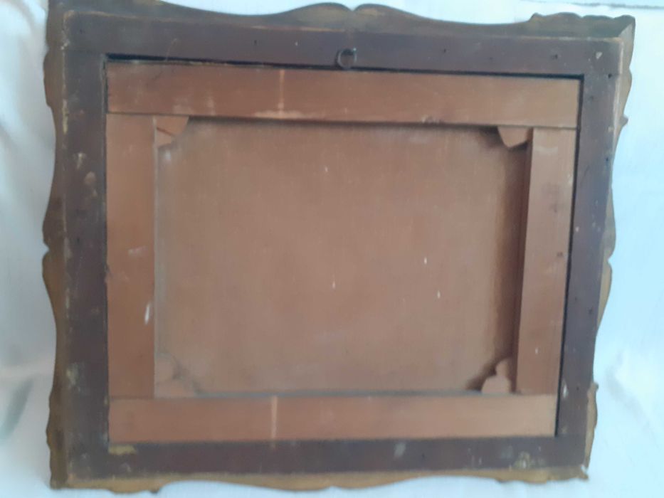 tablou vechi pictura pe panza 60/51 cm datat 1934