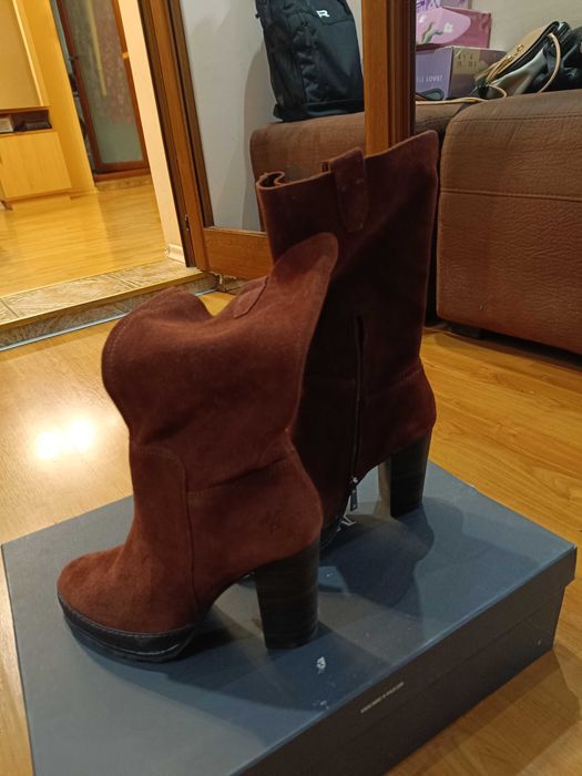 Дамски боти естествен велур Marco Polo