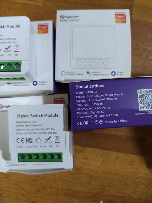 Двойной умный выключатель, реле Zigbee 3.0