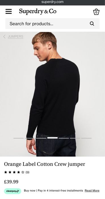 Superdry Black Pullover M