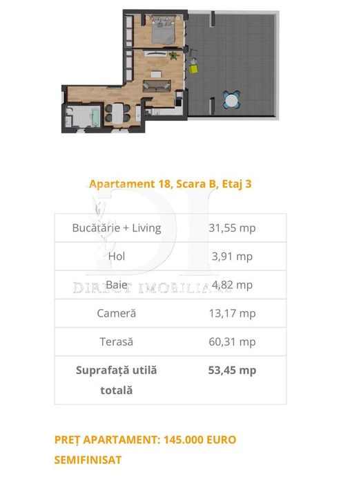Apartament etaj intermediar / Zona Vivo