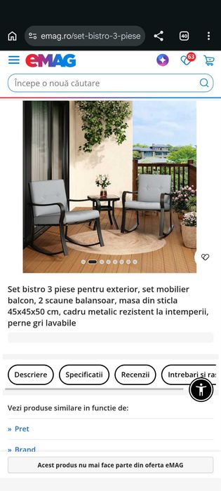 Set măsuță cu 2 scaune