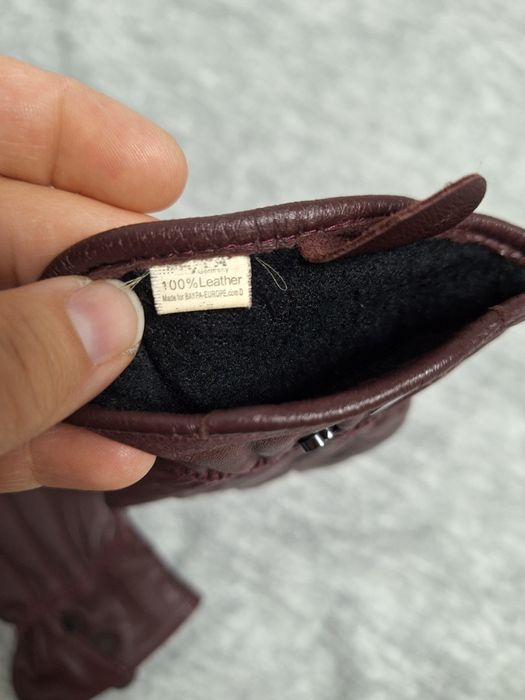 Manusi grena din piele naturala