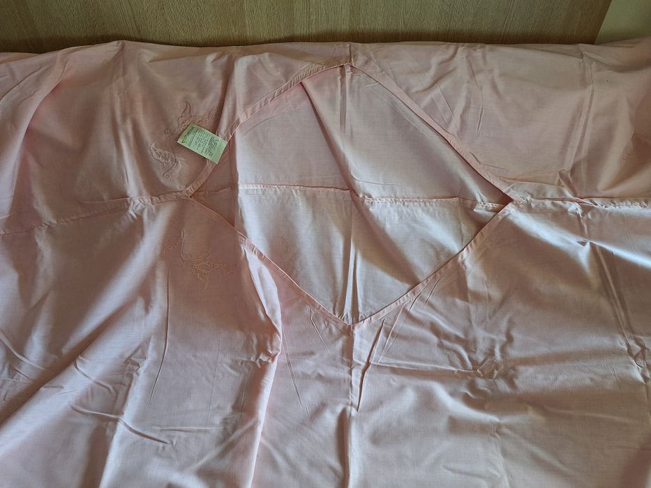 Единичен спален комплект 100% памук розов