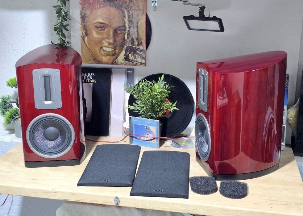 Boxe QUAD Z2, hi-end , impecabile , cireș, locuite,  boxe de raft