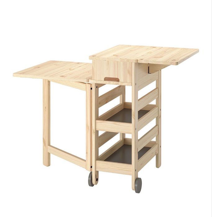 Resarö IKEA - Masă extensibila cu spatii de depozitare din pin