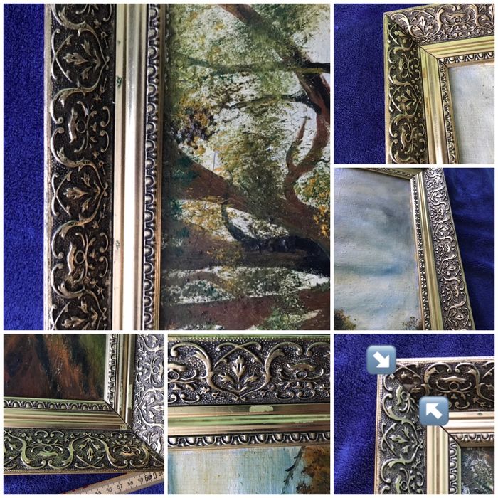 Pictura Tablou vintage in ulei pe PFL, din UK 71 x 58cm