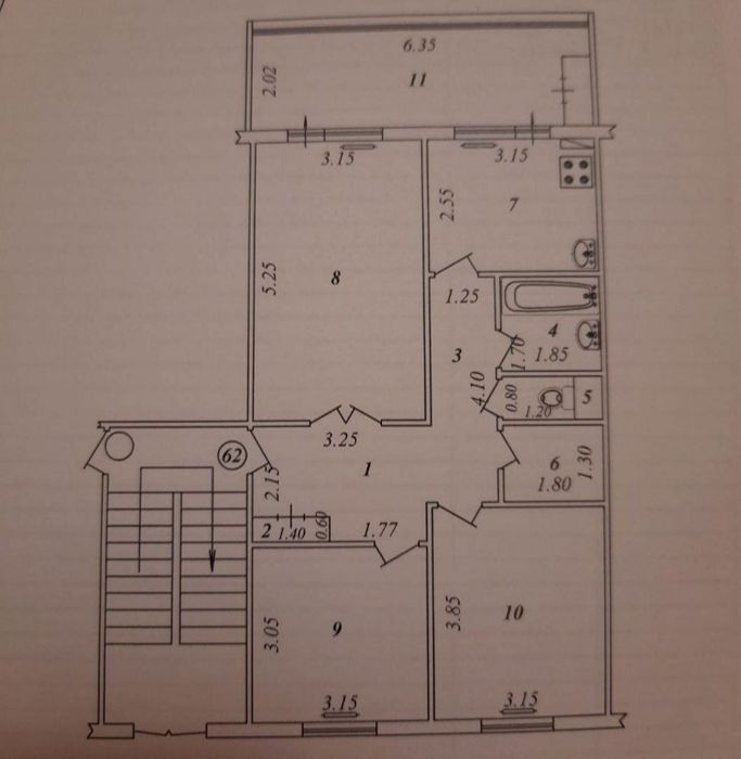 Яшнабад!!! Тузель 1, 3/5/5, 78 м2