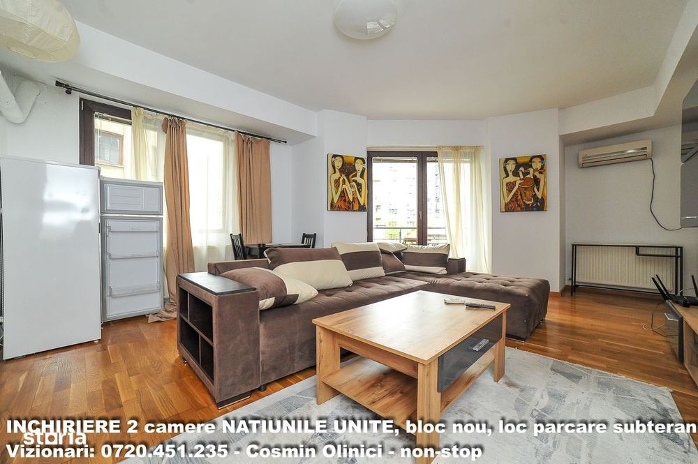 Inchiriere 2 camere NATIUNILE UNITE, boc nou, parcare subterana