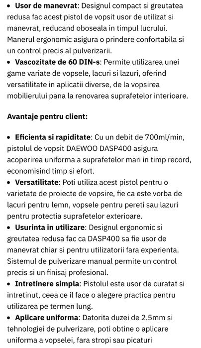 Pistol de vopsit Daewoo DASP400
