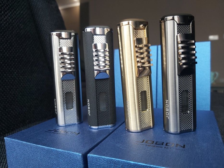 Луксозна запалка за пури JOBON + подарък резачка за пури в подаръчна к