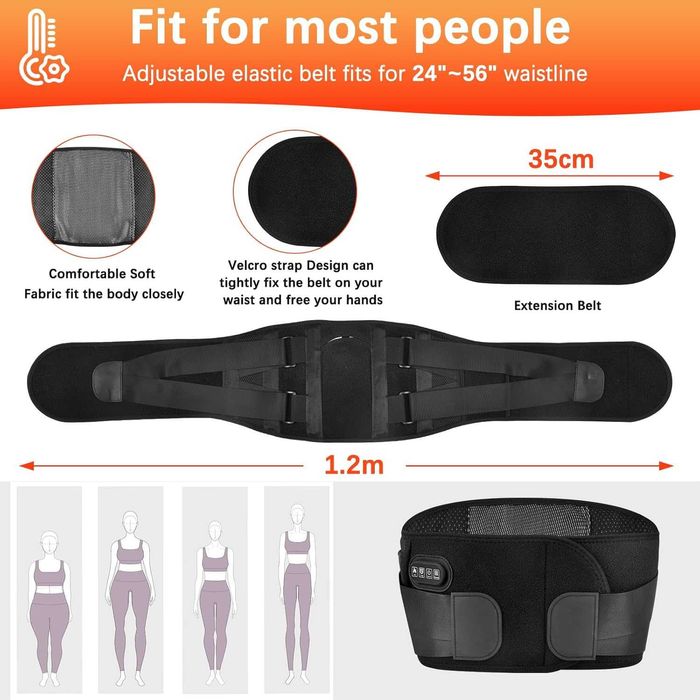 Изключително голяма 60-инчова безжична нагревателна подложка за гръб