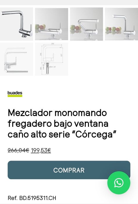 Baterie de bucatarie rabatabila marca Buades