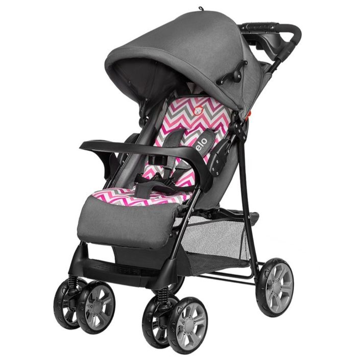 Carucior sport Lionelo Pink Scandi cu tavita, 2 suport pentru pahar