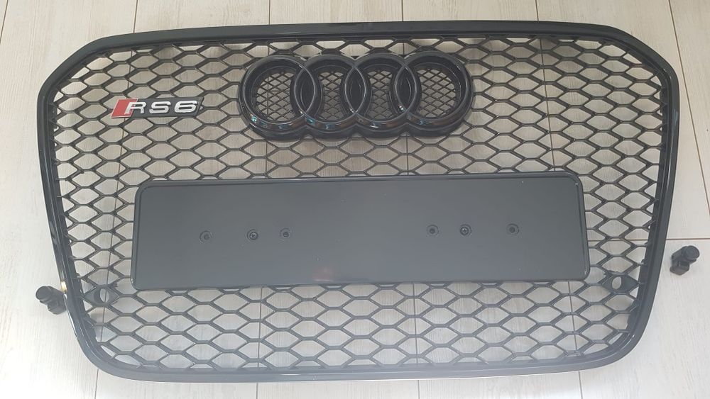 Grila-Fagure-RS6-Look-Audi-A6-C7-2011-2015-Negru-Lucios-2012-2013-2014