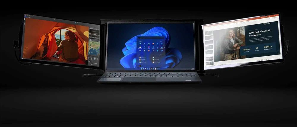 Складной тройной монитор для ноутбуков премиум сегмента