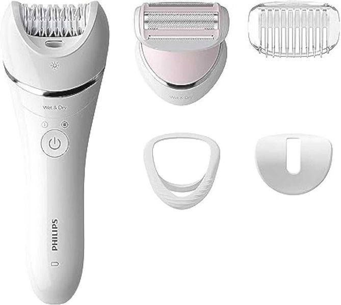 Нов Безжичен Епилатор за Мокро и Сухо Philips BRE740/10, Series 8000, 9 Аксесоара, 2 години Гаранция