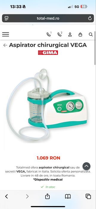 Aspirator chirurgical - traheostomie - secretii. In garantie