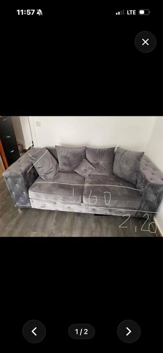 Canapea chesterfield gri