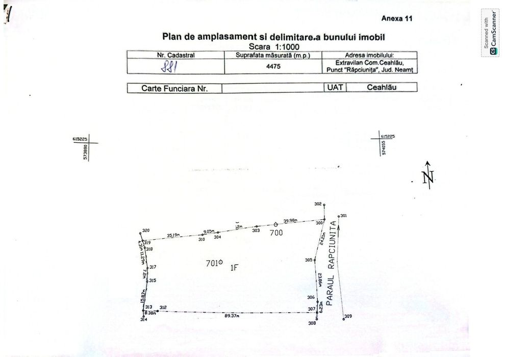 Teren fâneață 4.475 mp, Ceahlău, Neamț – poiană la munte lângă pârâu, extravilan
