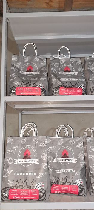 Briket optim koʻmir 1,5 kg 60-70 ta shashliga yetadigan