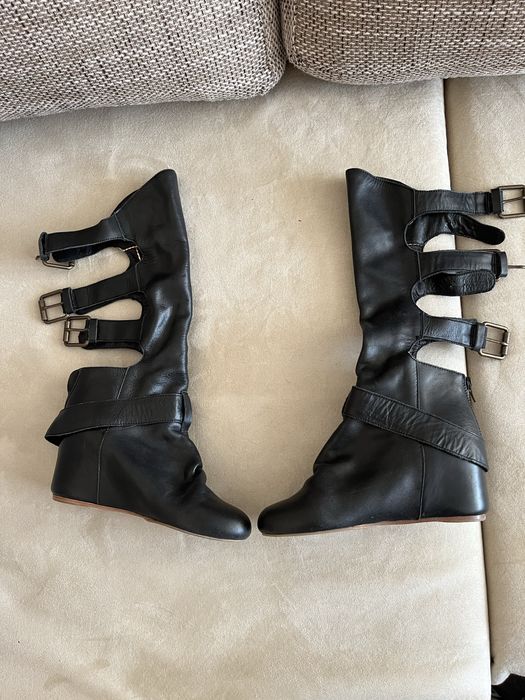 Екставагантни ботуши 36 номер от естествена кожа