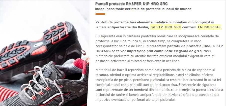 Pantofi de protectie Ardon  Rasper S1 P Noi