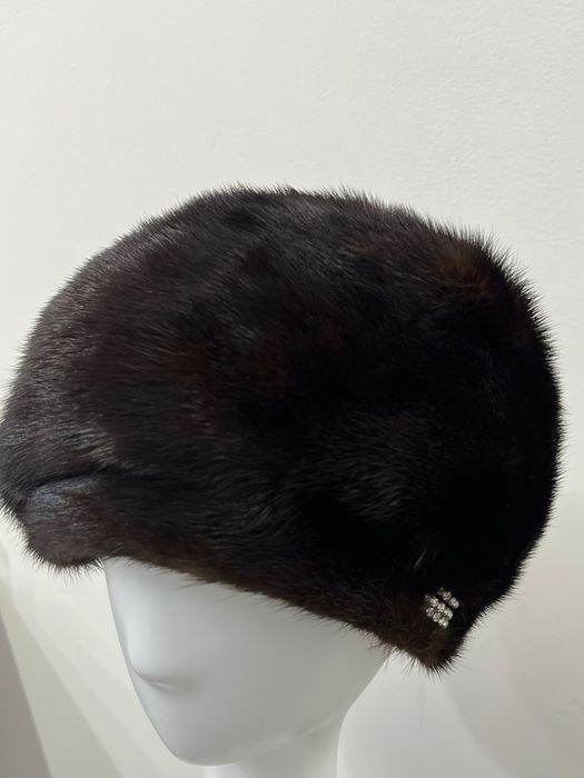 Норковая шапка беретка